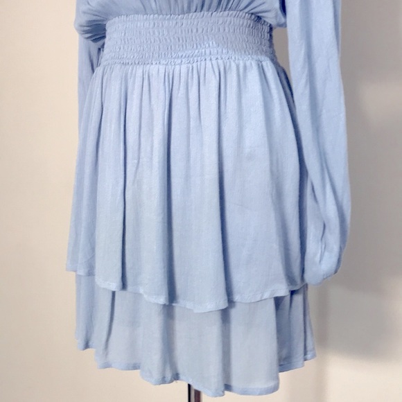 Style Rack Women’s Baby Blue Long Sleeve Blouson Mini Dress Size Small - Picture 4 of 8